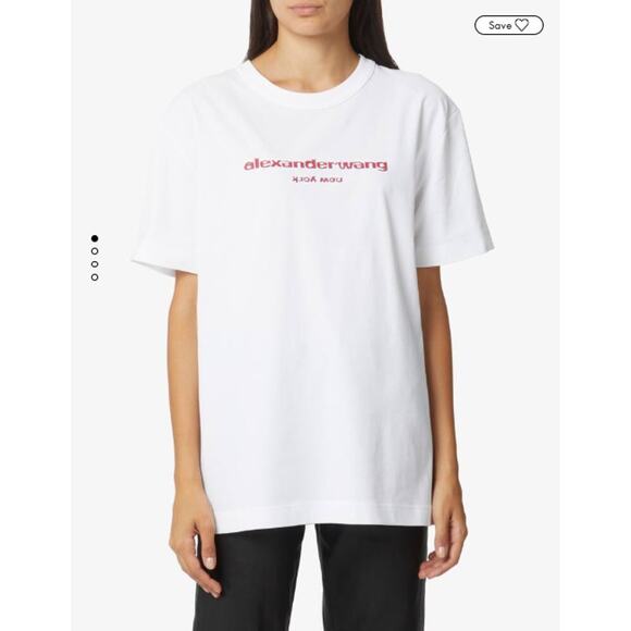 Alexander Wang Shirt Womens XS Logo Puffy 3D Drip White Streetwear Luxury Chic - Picture 1 of 14